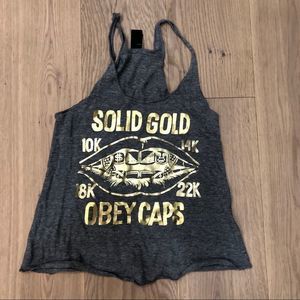 OBEY cotton RacerBack tank top